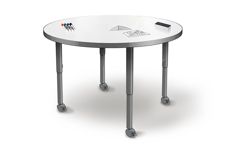 Dry Erase Markerboard Table by Allied with Whiteboard Surface